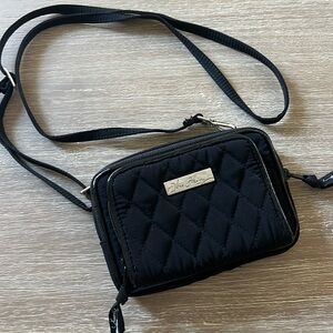 VERA BRADLEY All in One Crossbody Bag Black Purse Wallet Adjustable (Pre-Owned)